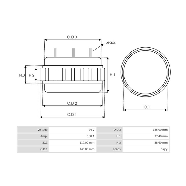 Înfășurarea câmpului statorului Stator alternator automat pentru Bosch 